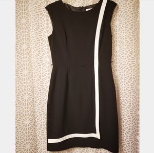 Calvin Klein black & white sleeveless dress size 8